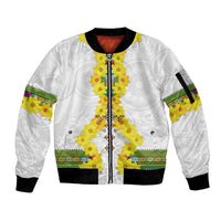 Enkutatash Ethiopia New Year Sleeve Zip Bomber Jacket Tilet Pattern With Adey Abeba Flowers LT05 - Wonder Print Shop