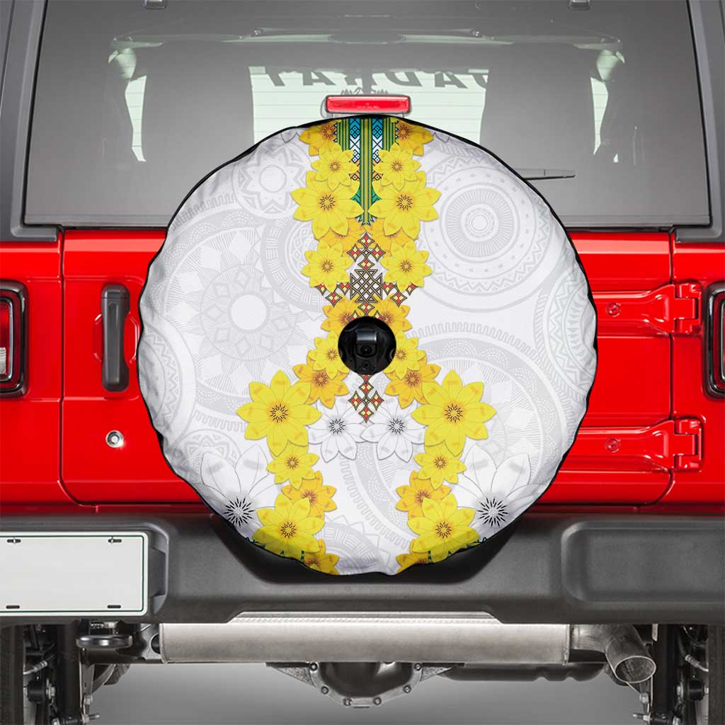 Enkutatash Ethiopia New Year Spare Tire Cover Tilet Pattern With Adey Abeba Flowers LT05 - Wonder Print Shop