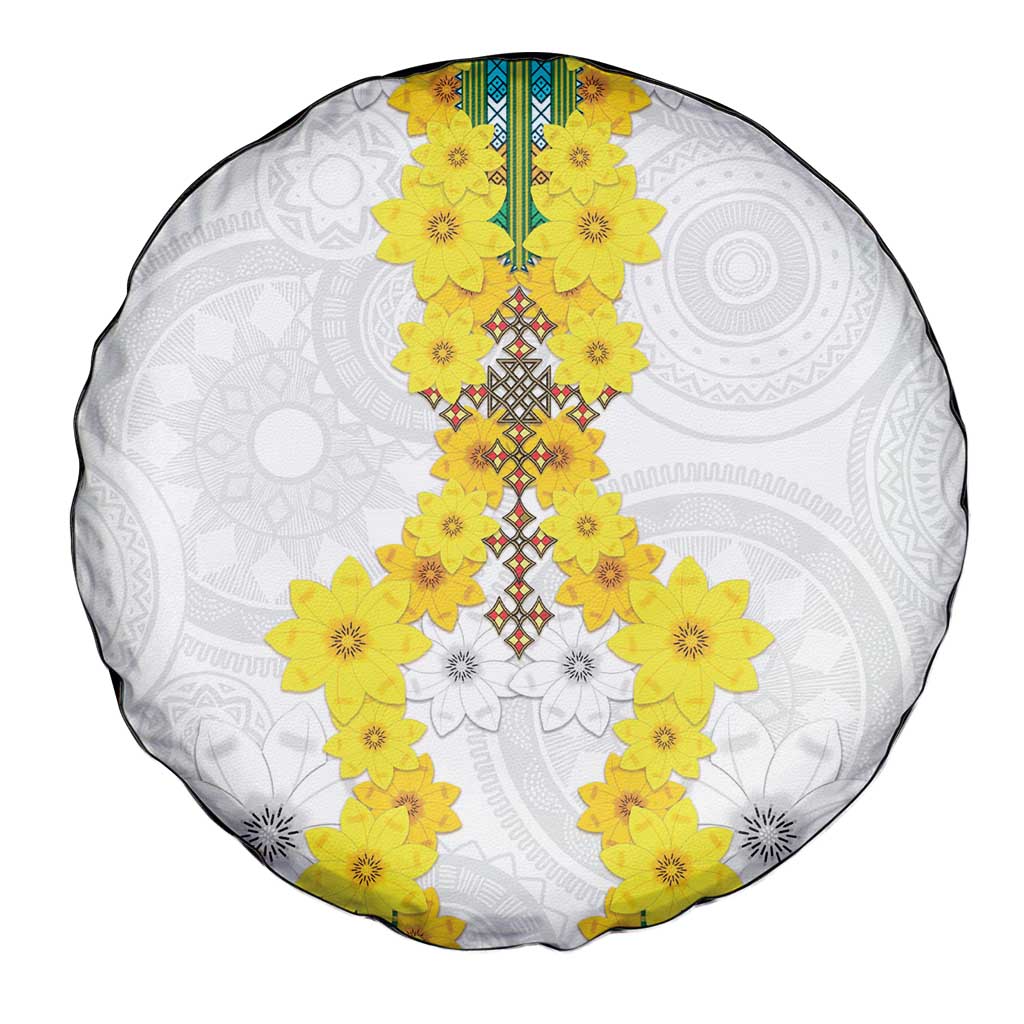 Enkutatash Ethiopia New Year Spare Tire Cover Tilet Pattern With Adey Abeba Flowers LT05 - Wonder Print Shop
