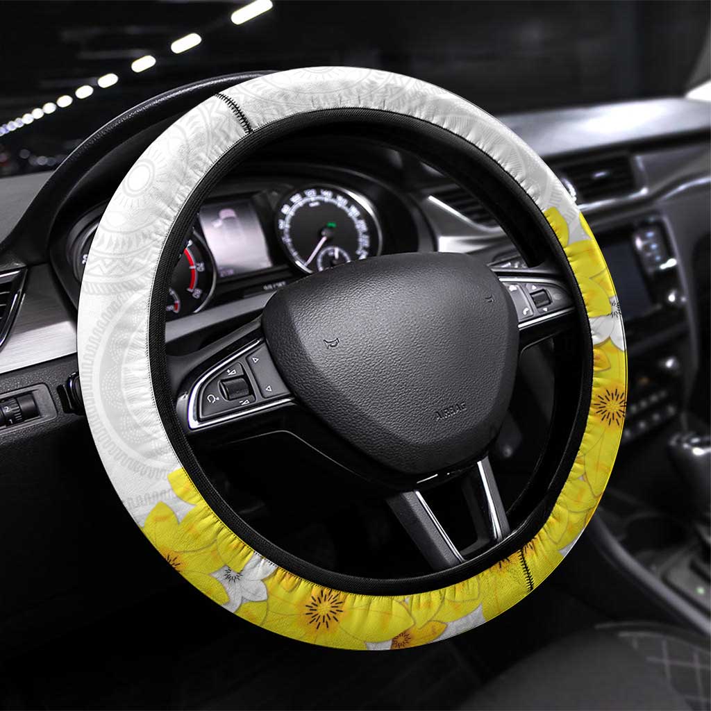 Enkutatash Ethiopia New Year Steering Wheel Cover Tilet Pattern With Adey Abeba Flowers LT05 - Wonder Print Shop