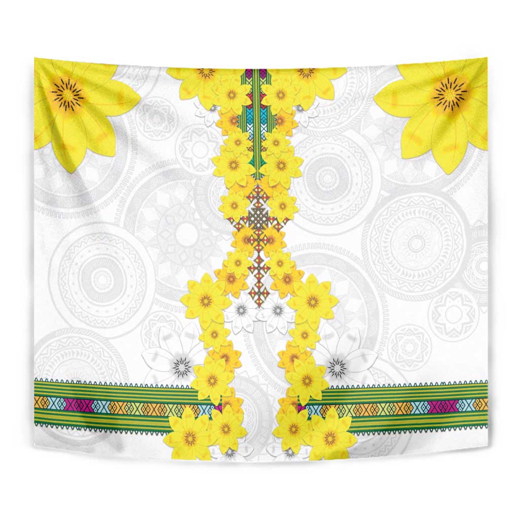 Enkutatash Ethiopia New Year Tapestry Tilet Pattern With Adey Abeba Flowers LT05 - Wonder Print Shop