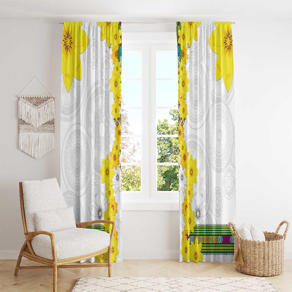 Enkutatash Ethiopia New Year Window Curtain Tilet Pattern With Adey Abeba Flowers LT05 - Wonder Print Shop