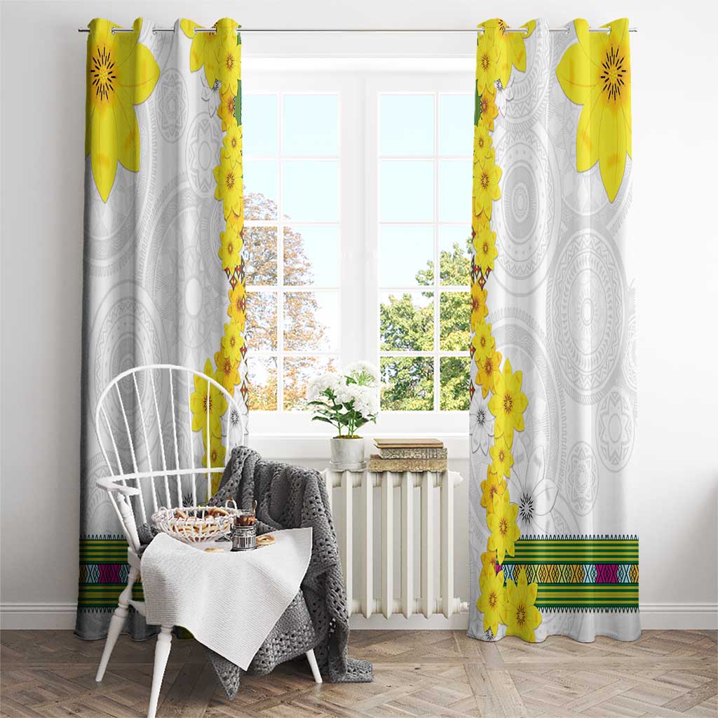 Enkutatash Ethiopia New Year Window Curtain Tilet Pattern With Adey Abeba Flowers LT05 - Wonder Print Shop