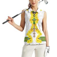 Enkutatash Ethiopia New Year Women Sleeveless Polo Shirt Tilet Pattern With Adey Abeba Flowers LT05 - Wonder Print Shop