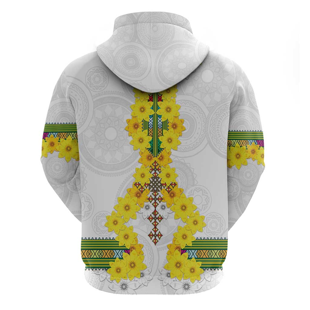 Enkutatash Ethiopia New Year Zip Hoodie Tilet Pattern With Adey Abeba Flowers LT05 - Wonder Print Shop