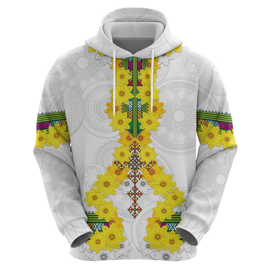 Enkutatash Ethiopia New Year Zip Hoodie Tilet Pattern With Adey Abeba Flowers LT05 - Wonder Print Shop