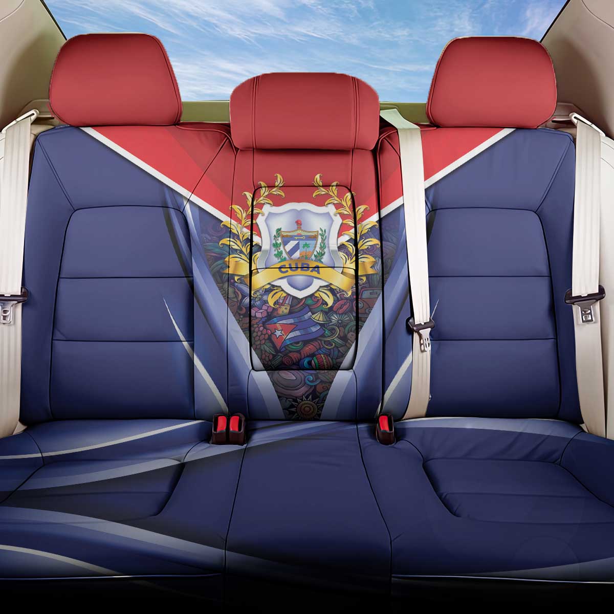 Cuba Back Car Seat Cover 123 Years Of Independence - Wonder Print Shop