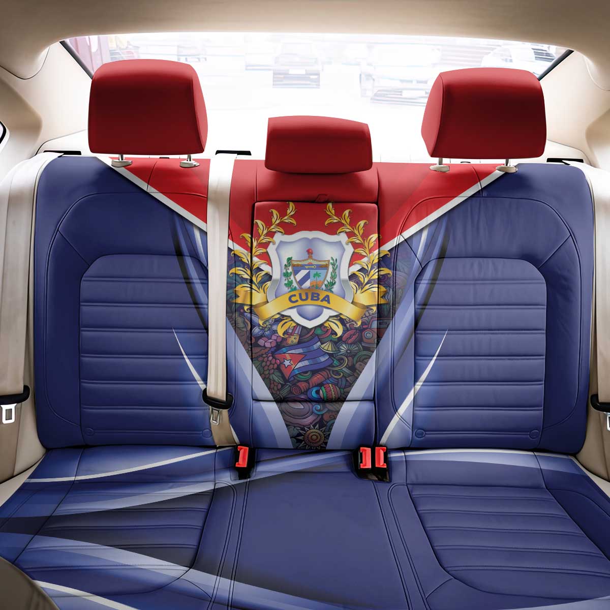 Cuba Back Car Seat Cover 123 Years Of Independence - Wonder Print Shop