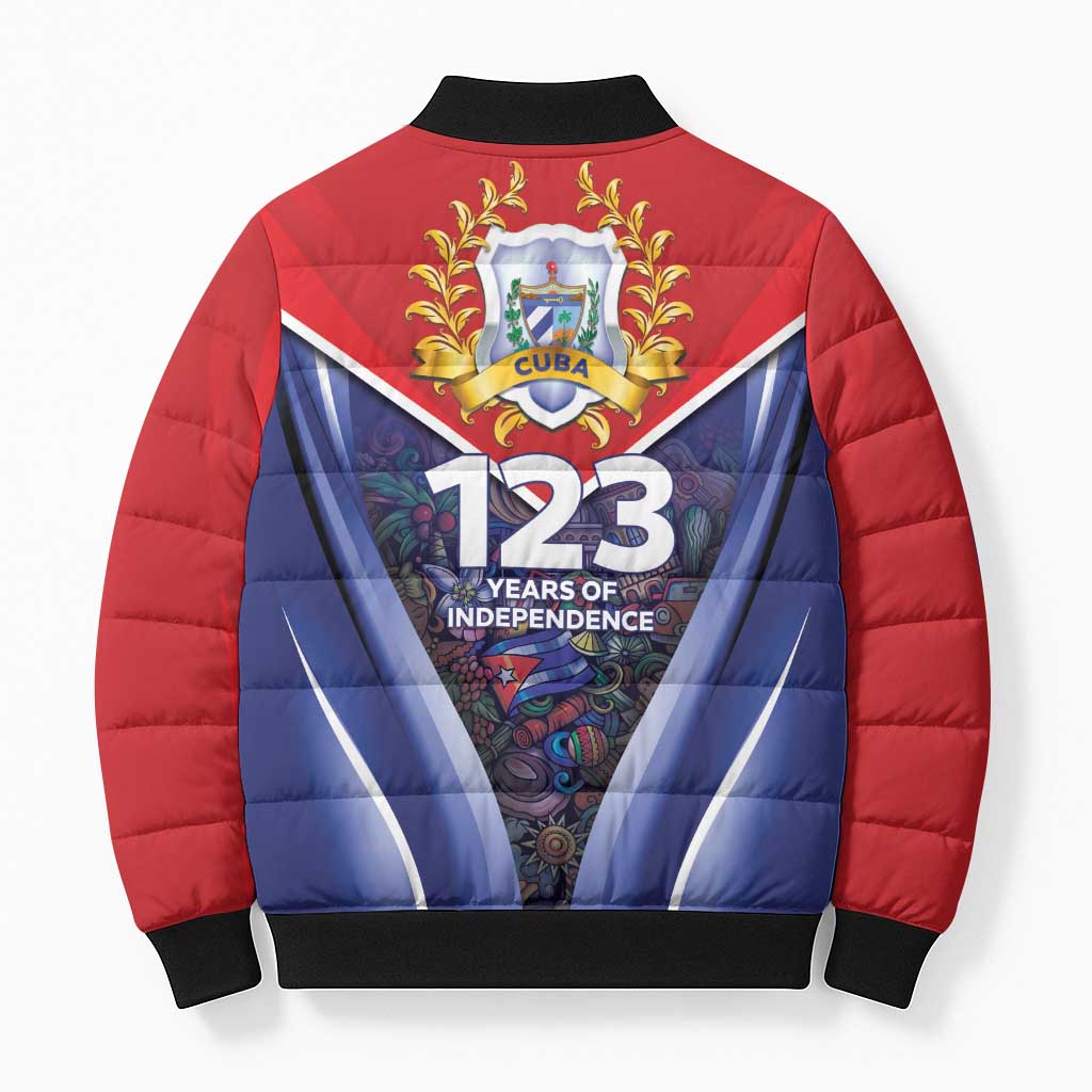 Cuba Bomber Puffer Jacket 123 Years Of Independence - Wonder Print Shop