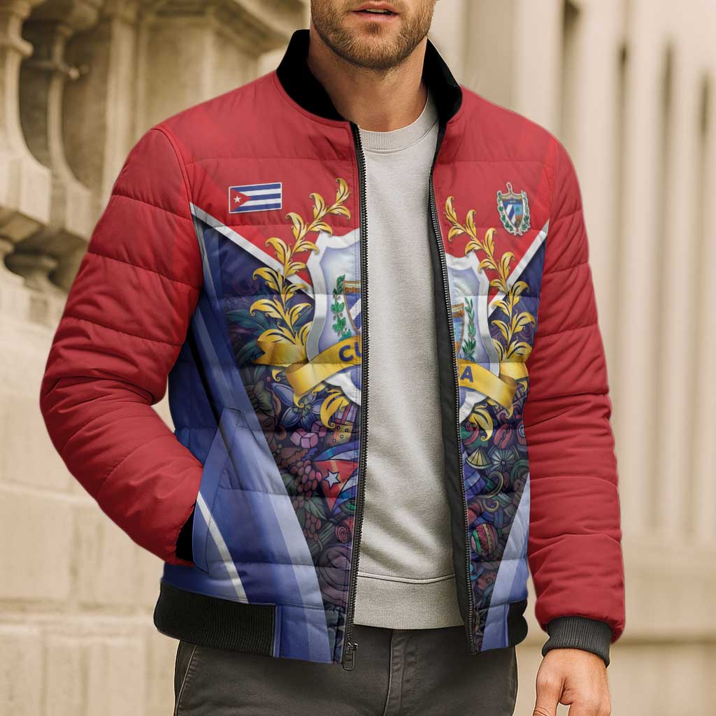 Cuba Bomber Puffer Jacket 123 Years Of Independence - Wonder Print Shop