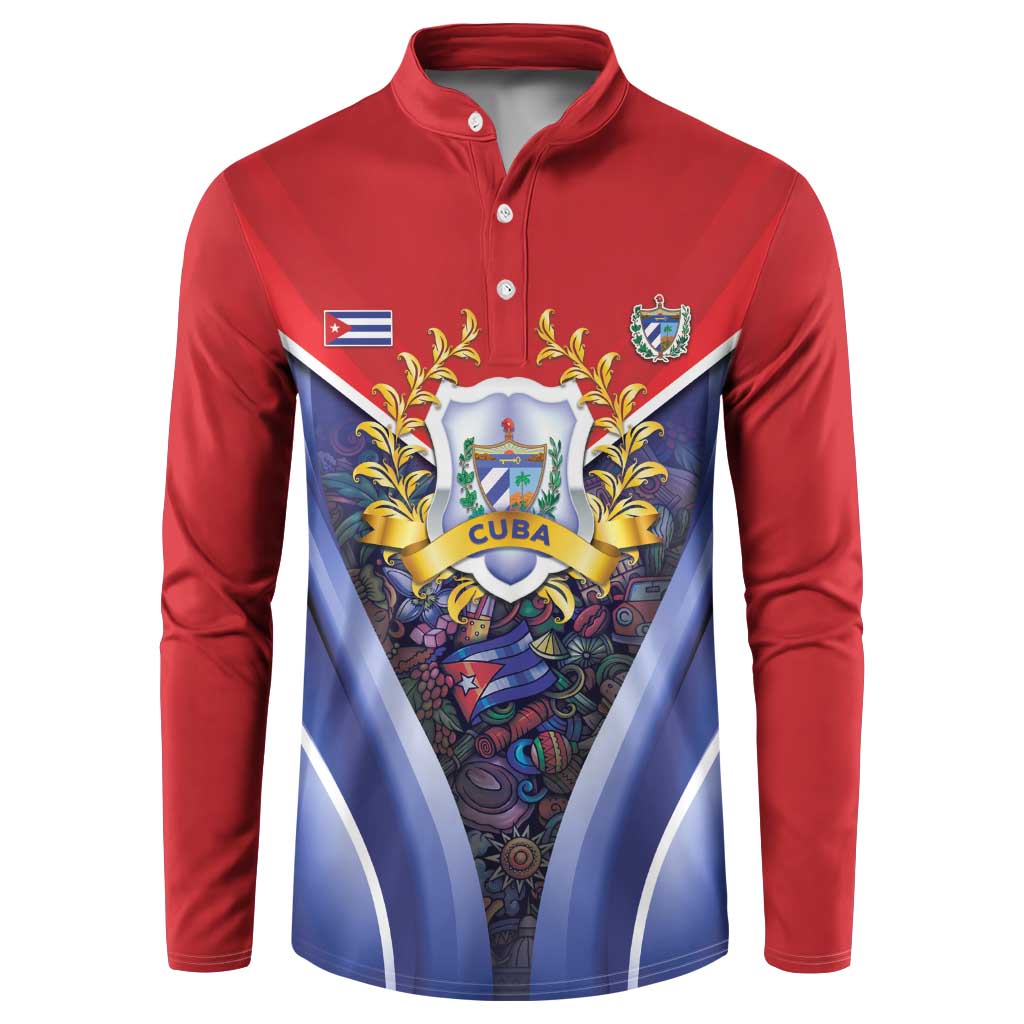 Cuba Button Sweatshirt 123 Years Of Independence - Wonder Print Shop