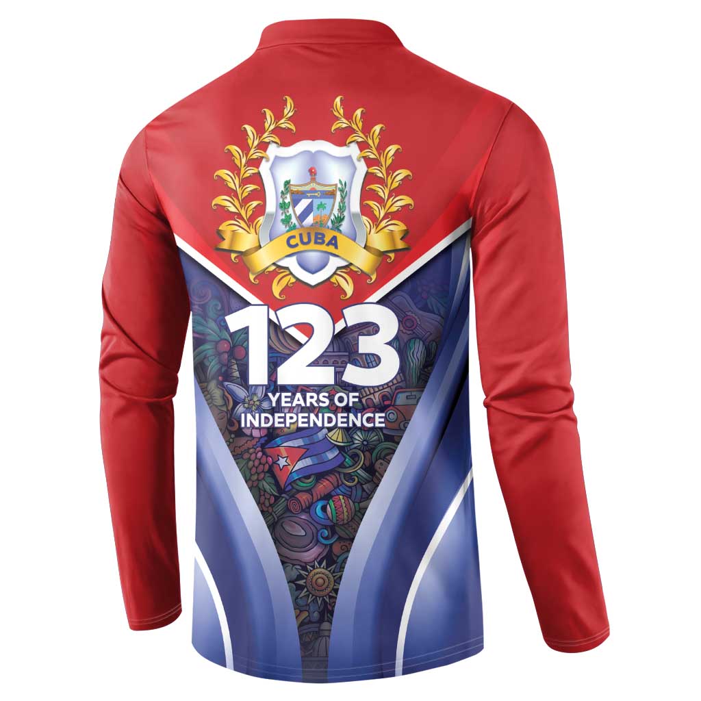 Cuba Button Sweatshirt 123 Years Of Independence - Wonder Print Shop