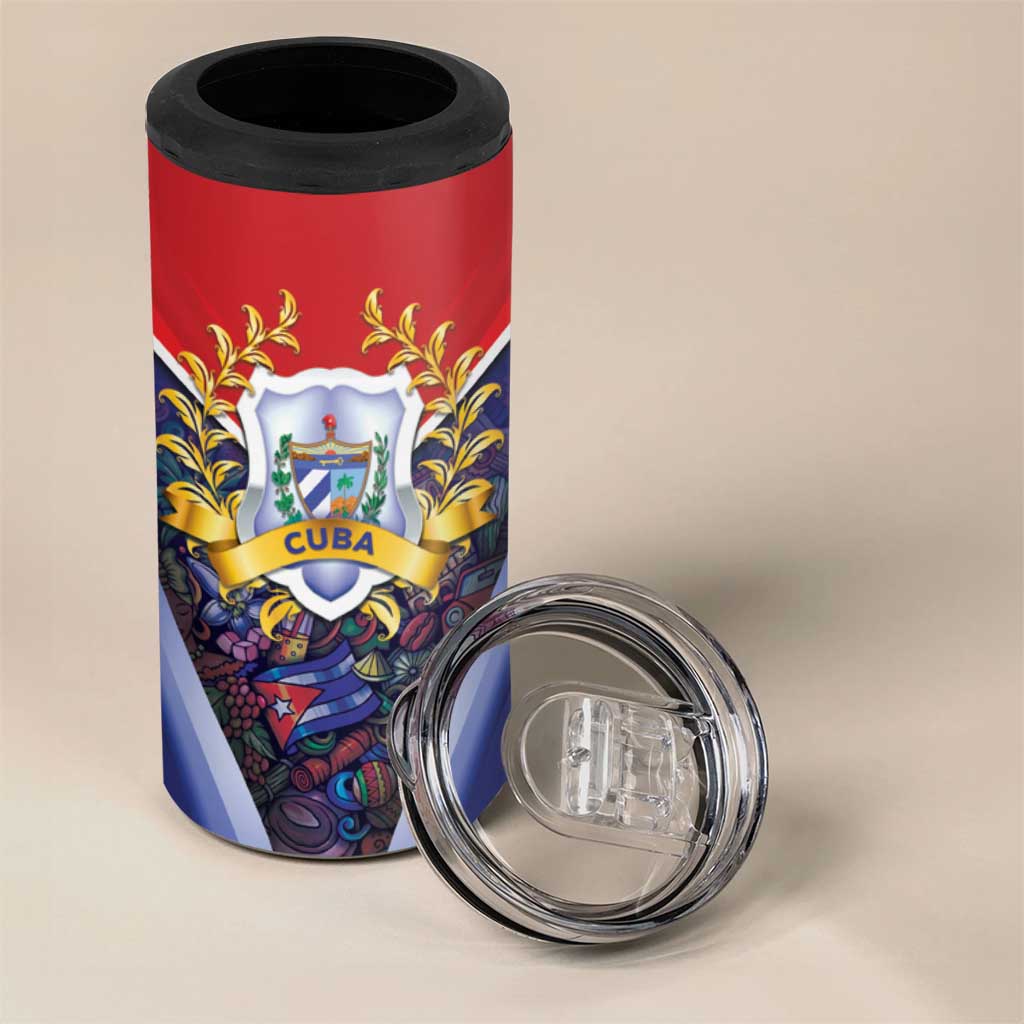 Cuba 4 in 1 Can Cooler Tumbler 123 Years Of Independence - Wonder Print Shop