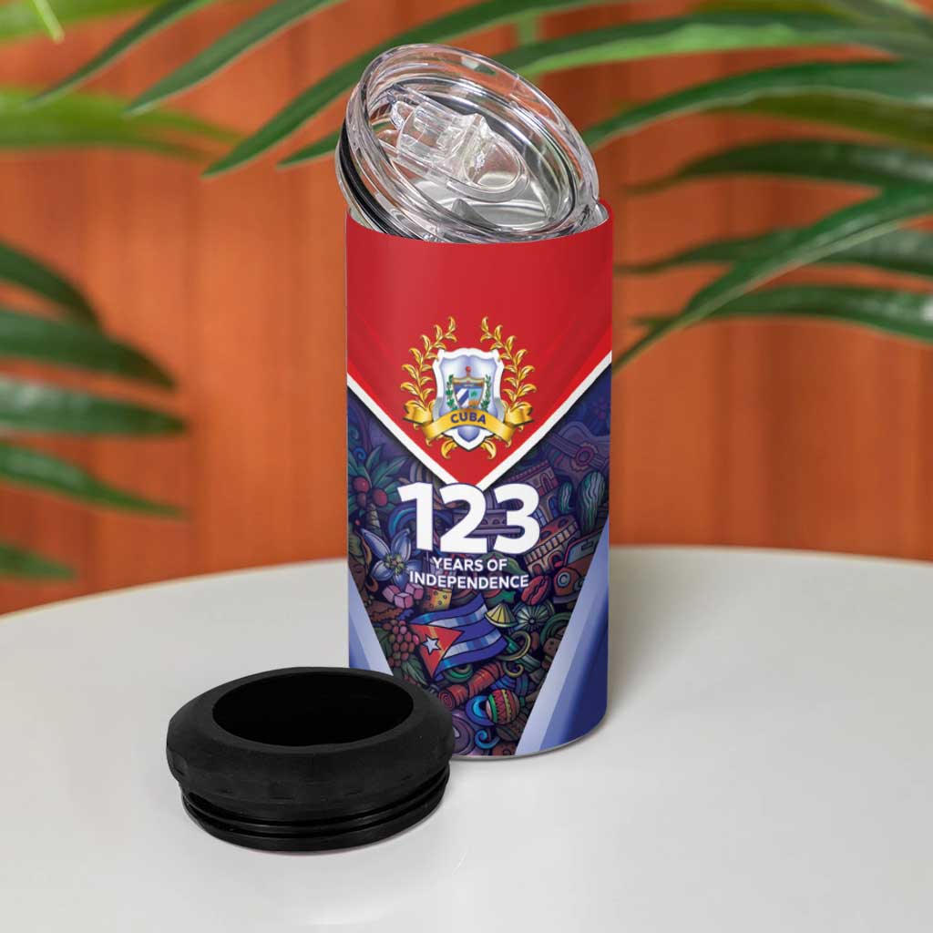 Cuba 4 in 1 Can Cooler Tumbler 123 Years Of Independence - Wonder Print Shop