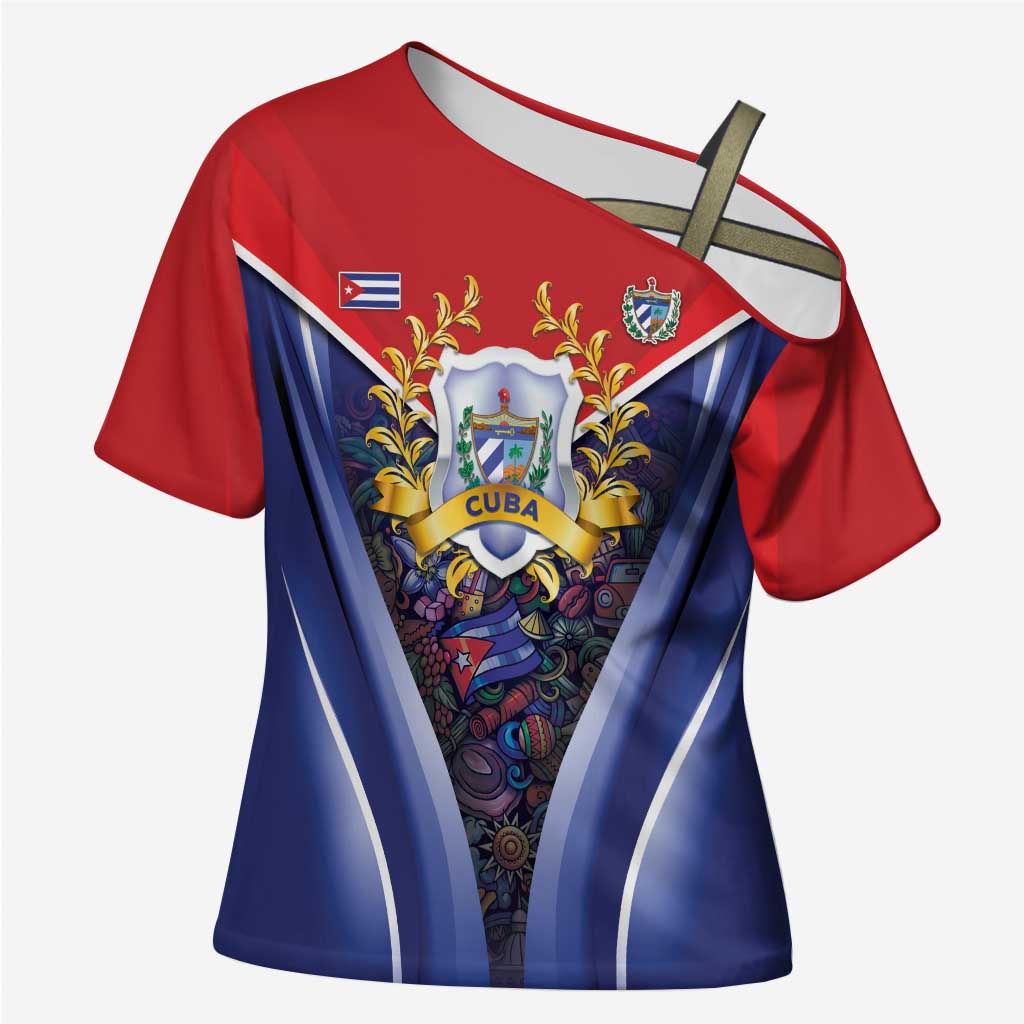 Cuba Cross Shoulder Shirt 123 Years Of Independence - Wonder Print Shop