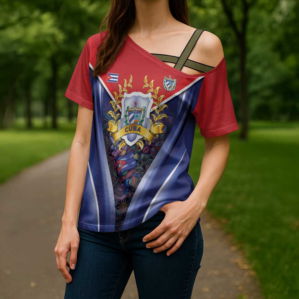 Cuba Cross Shoulder Shirt 123 Years Of Independence - Wonder Print Shop