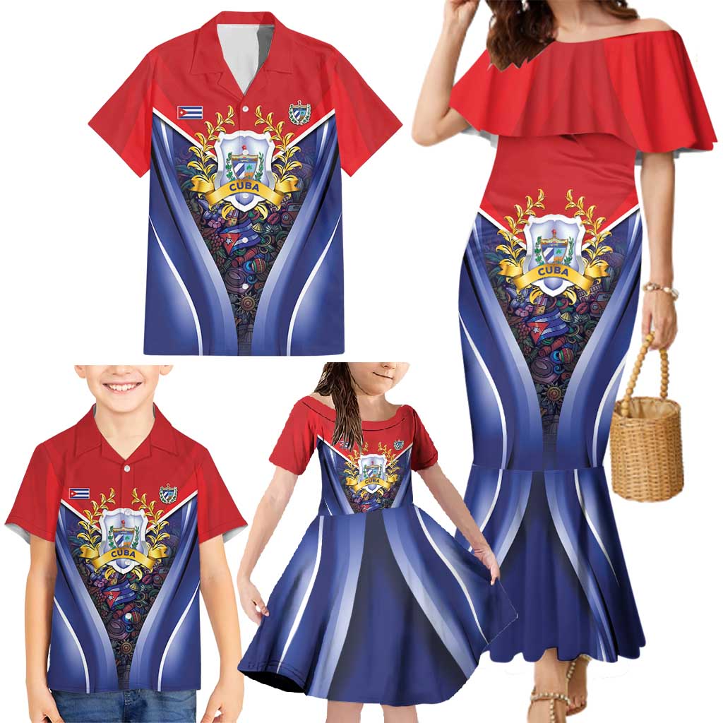 Cuba Family Matching Mermaid Dress and Hawaiian Shirt 123 Years Of Independence - Wonder Print Shop