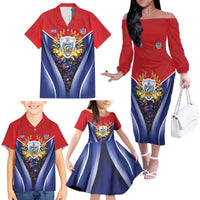 Cuba Family Matching Off The Shoulder Long Sleeve Dress and Hawaiian Shirt 123 Years Of Independence - Wonder Print Shop