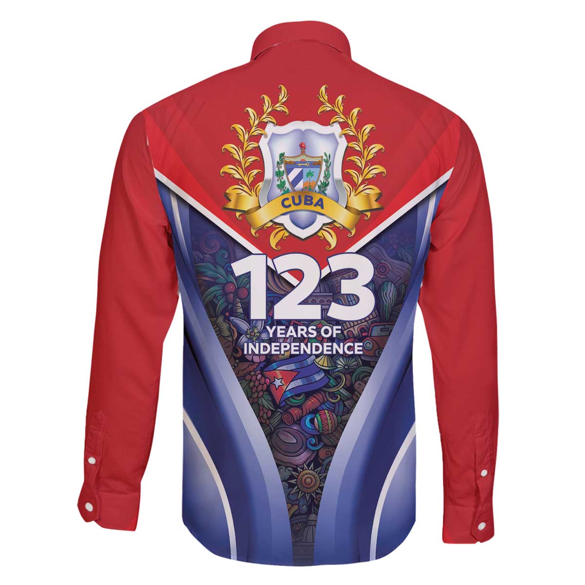 Cuba Family Matching Off The Shoulder Long Sleeve Dress and Hawaiian Shirt 123 Years Of Independence - Wonder Print Shop