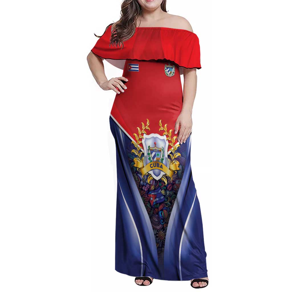 Cuba Family Matching Off Shoulder Maxi Dress and Hawaiian Shirt 123 Years Of Independence - Wonder Print Shop