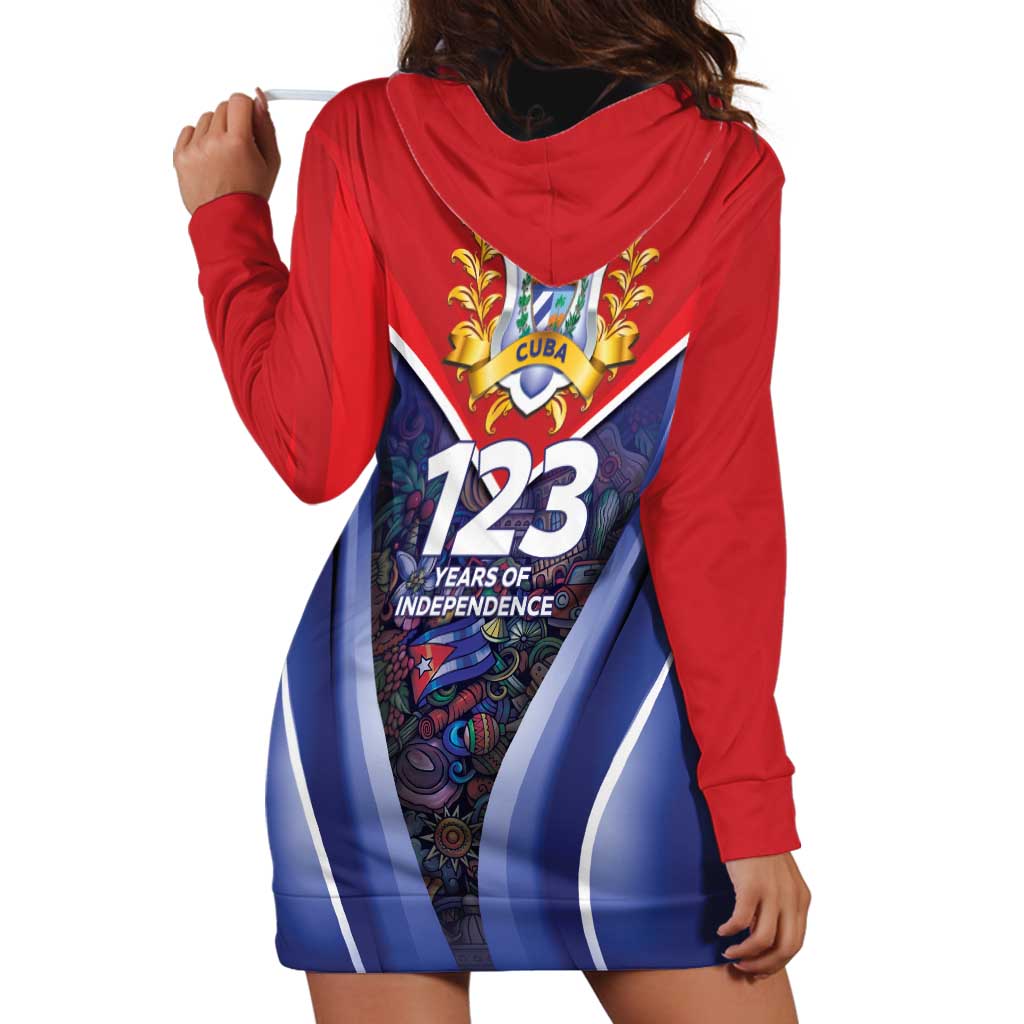 Cuba Hoodie Dress 123 Years Of Independence - Wonder Print Shop