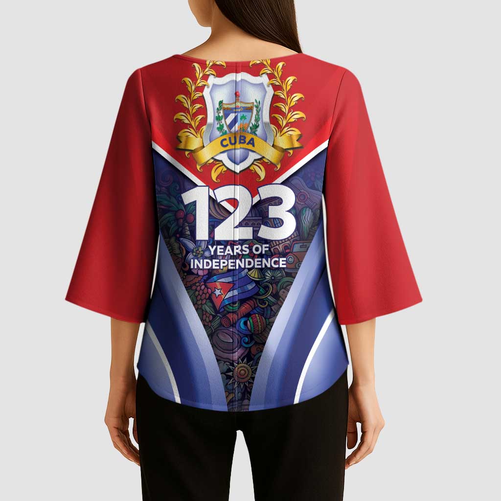 Cuba Kimono Sleeve Blouse 123 Years Of Independence - Wonder Print Shop