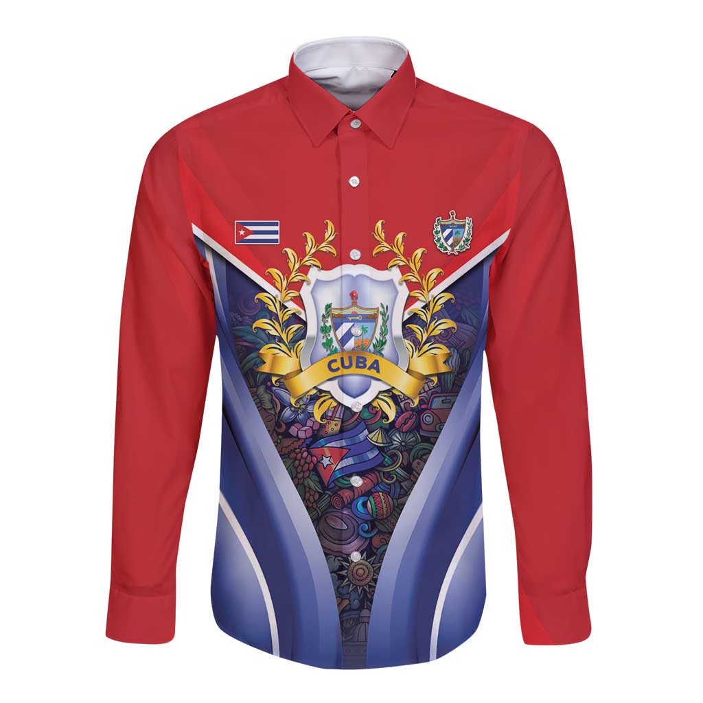 Cuba Long Sleeve Button Shirt 123 Years Of Independence - Wonder Print Shop