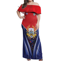 Cuba Off Shoulder Maxi Dress 123 Years Of Independence - Wonder Print Shop