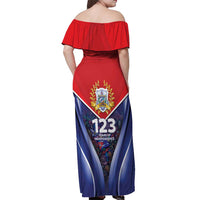 Cuba Off Shoulder Maxi Dress 123 Years Of Independence - Wonder Print Shop