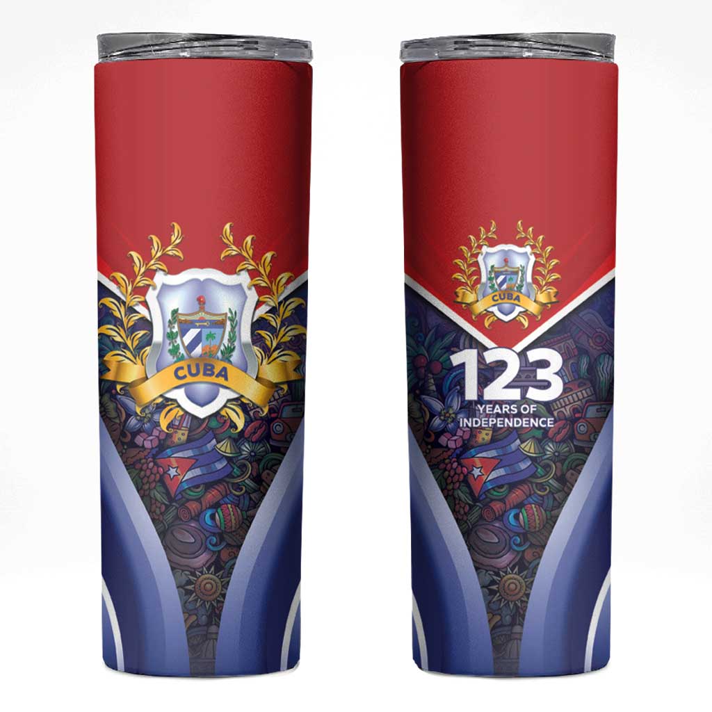 Cuba Skinny Tumbler 123 Years Of Independence - Wonder Print Shop
