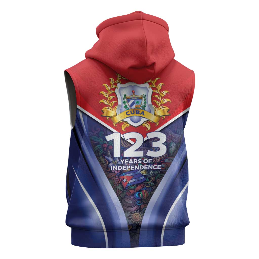 Cuba Sleeveless Hoodie 123 Years Of Independence - Wonder Print Shop