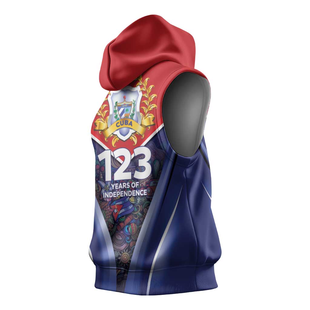 Cuba Sleeveless Hoodie 123 Years Of Independence - Wonder Print Shop