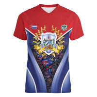 Cuba Women V-Neck T-Shirt 123 Years Of Independence - Wonder Print Shop