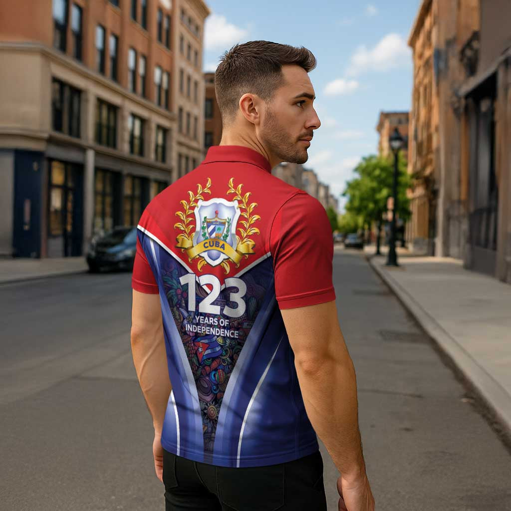 Cuba Zipper Polo Shirt 123 Years Of Independence - Wonder Print Shop