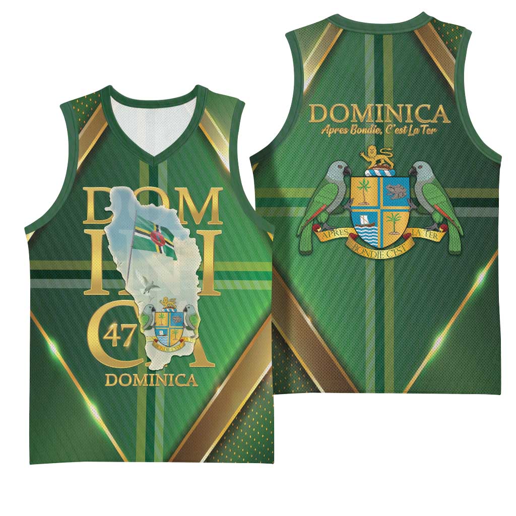 Dominica Independence Day Basketball Jersey 47 Years Of Freedom - Wonder Print Shop