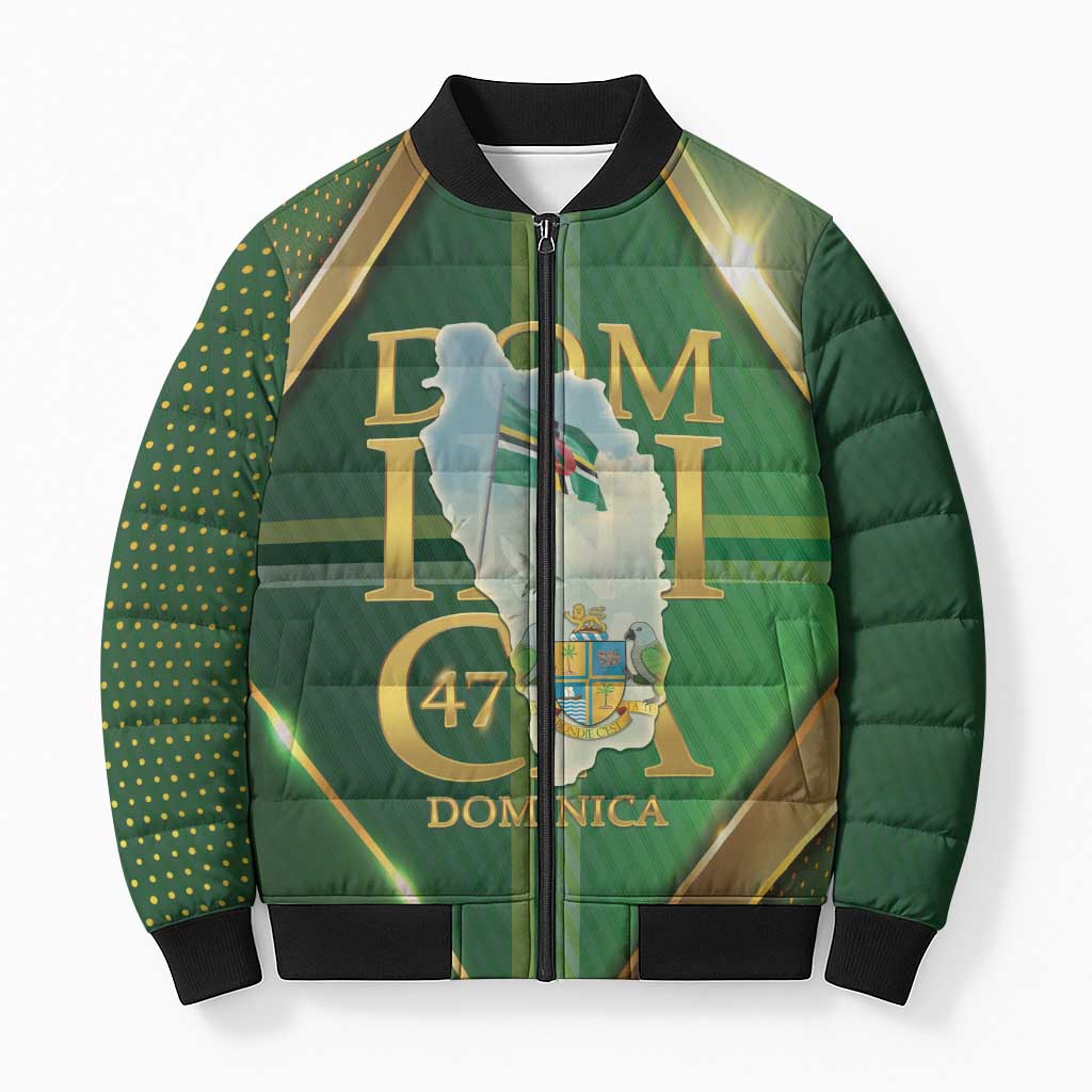 Dominica Independence Day Bomber Puffer Jacket 47 Years Of Freedom - Wonder Print Shop