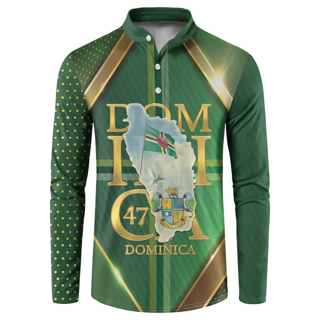 Dominica Independence Day Button Sweatshirt 47 Years Of Freedom - Wonder Print Shop