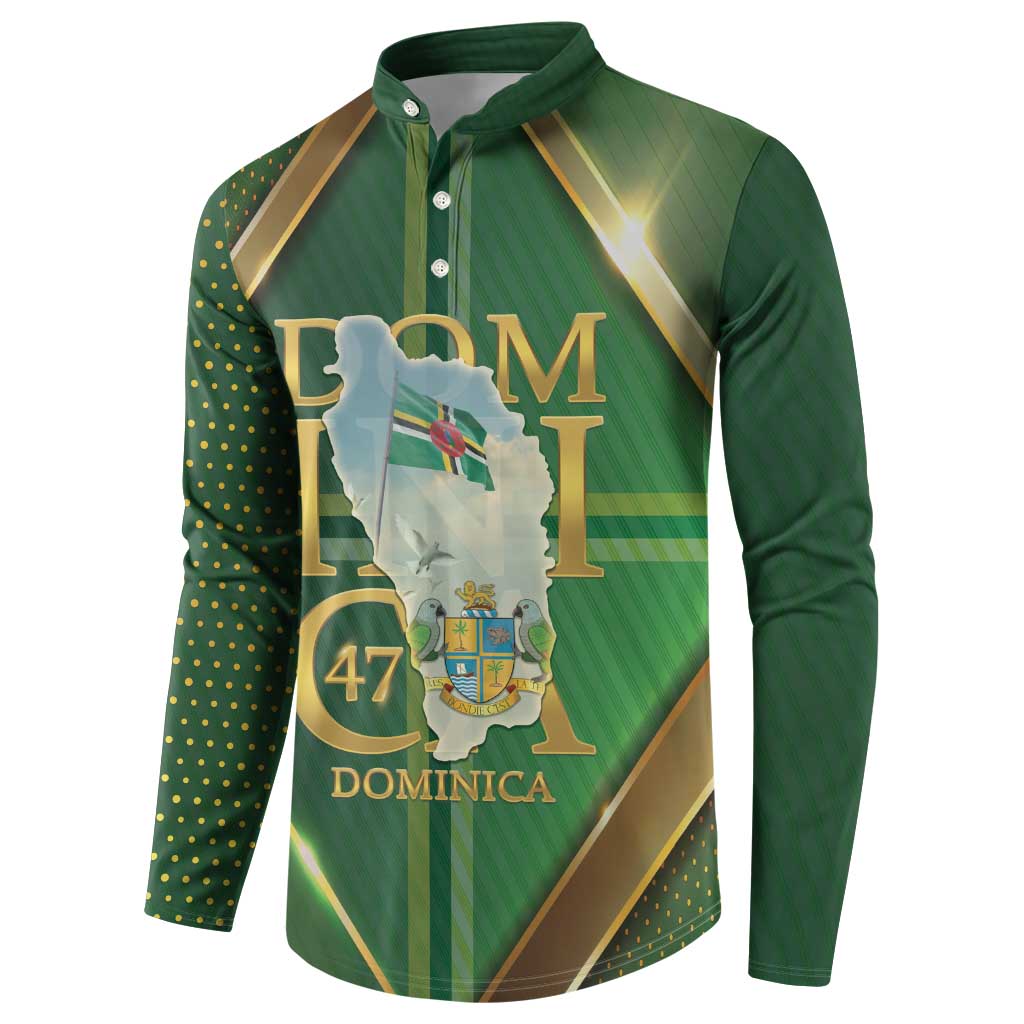 Dominica Independence Day Button Sweatshirt 47 Years Of Freedom - Wonder Print Shop