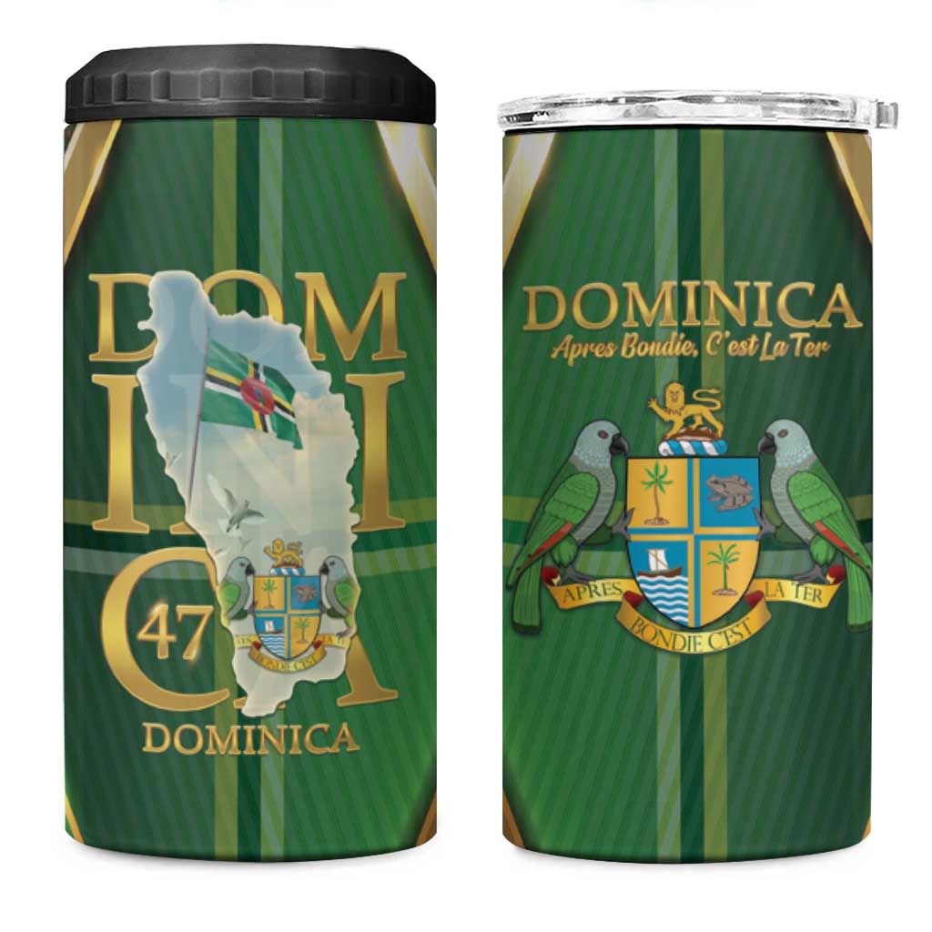 Dominica Independence Day 4 in 1 Can Cooler Tumbler 47 Years Of Freedom - Wonder Print Shop