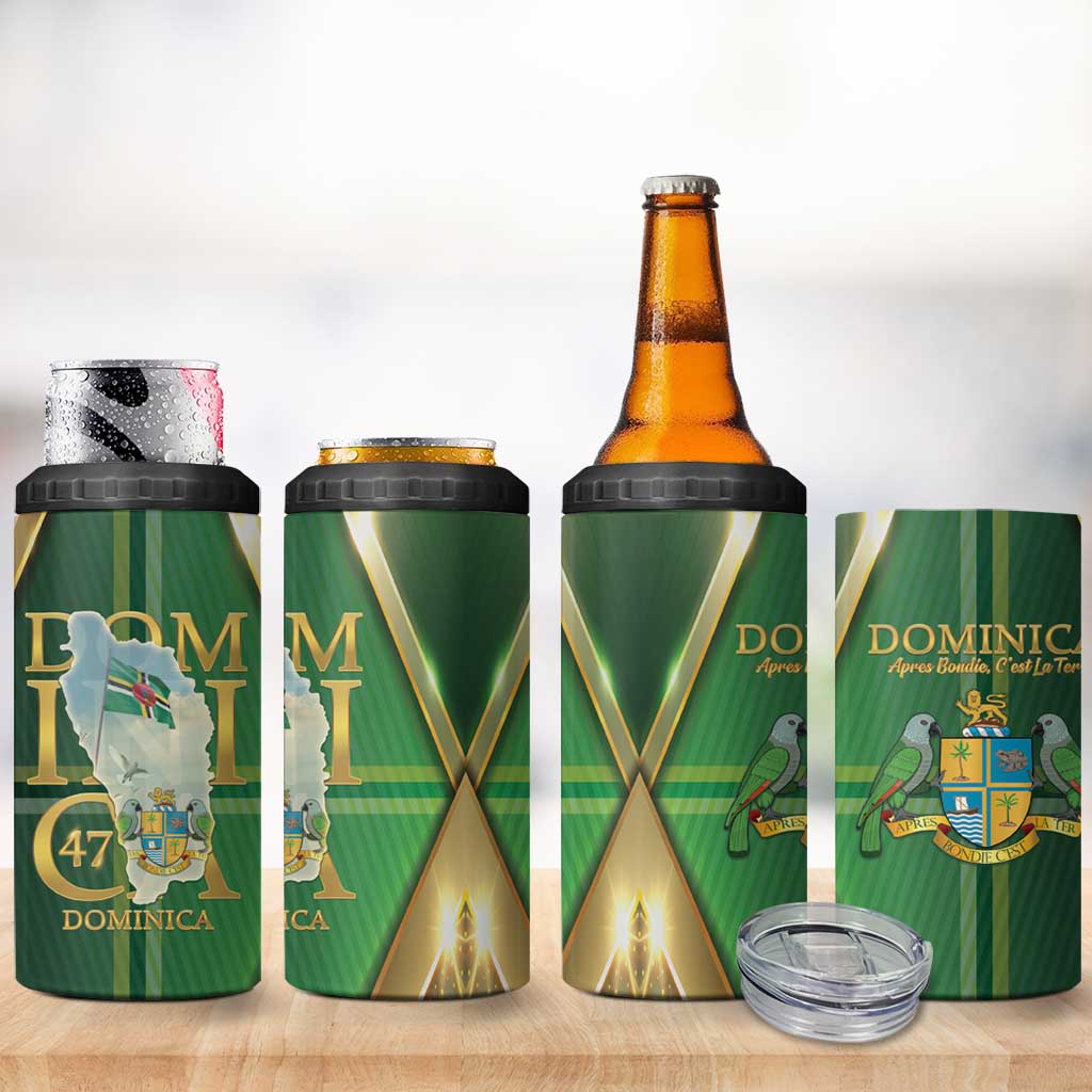 Dominica Independence Day 4 in 1 Can Cooler Tumbler 47 Years Of Freedom - Wonder Print Shop