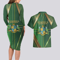 Dominica Independence Day Couples Matching Long Sleeve Bodycon Dress and Hawaiian Shirt 47 Years Of Freedom - Wonder Print Shop