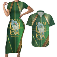 Dominica Independence Day Couples Matching Short Sleeve Bodycon Dress and Hawaiian Shirt 47 Years Of Freedom - Wonder Print Shop