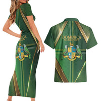 Dominica Independence Day Couples Matching Short Sleeve Bodycon Dress and Hawaiian Shirt 47 Years Of Freedom - Wonder Print Shop