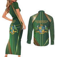 Dominica Independence Day Couples Matching Short Sleeve Bodycon Dress and Long Sleeve Button Shirt 47 Years Of Freedom - Wonder Print Shop