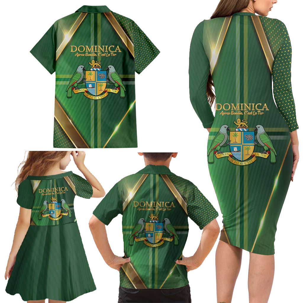 Dominica Independence Day Family Matching Long Sleeve Bodycon Dress and Hawaiian Shirt 47 Years Of Freedom - Wonder Print Shop