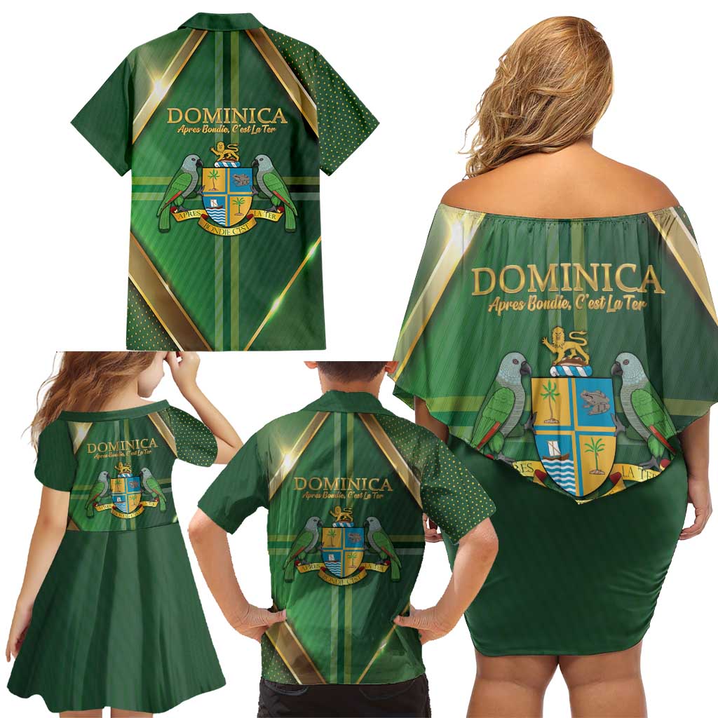 Dominica Independence Day Family Matching Off Shoulder Short Dress and Hawaiian Shirt 47 Years Of Freedom - Wonder Print Shop