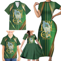 Dominica Independence Day Family Matching Short Sleeve Bodycon Dress and Hawaiian Shirt 47 Years Of Freedom - Wonder Print Shop