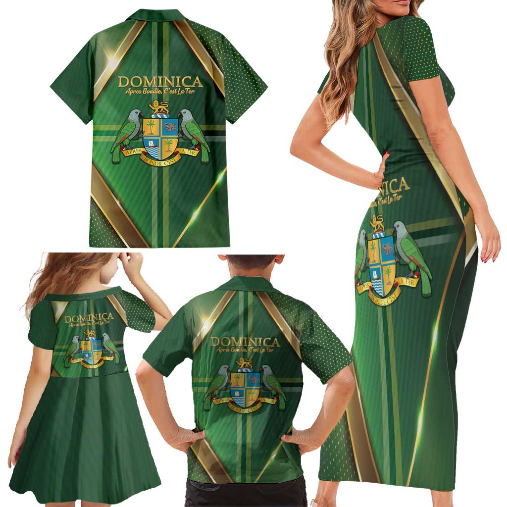 Dominica Independence Day Family Matching Short Sleeve Bodycon Dress and Hawaiian Shirt 47 Years Of Freedom - Wonder Print Shop