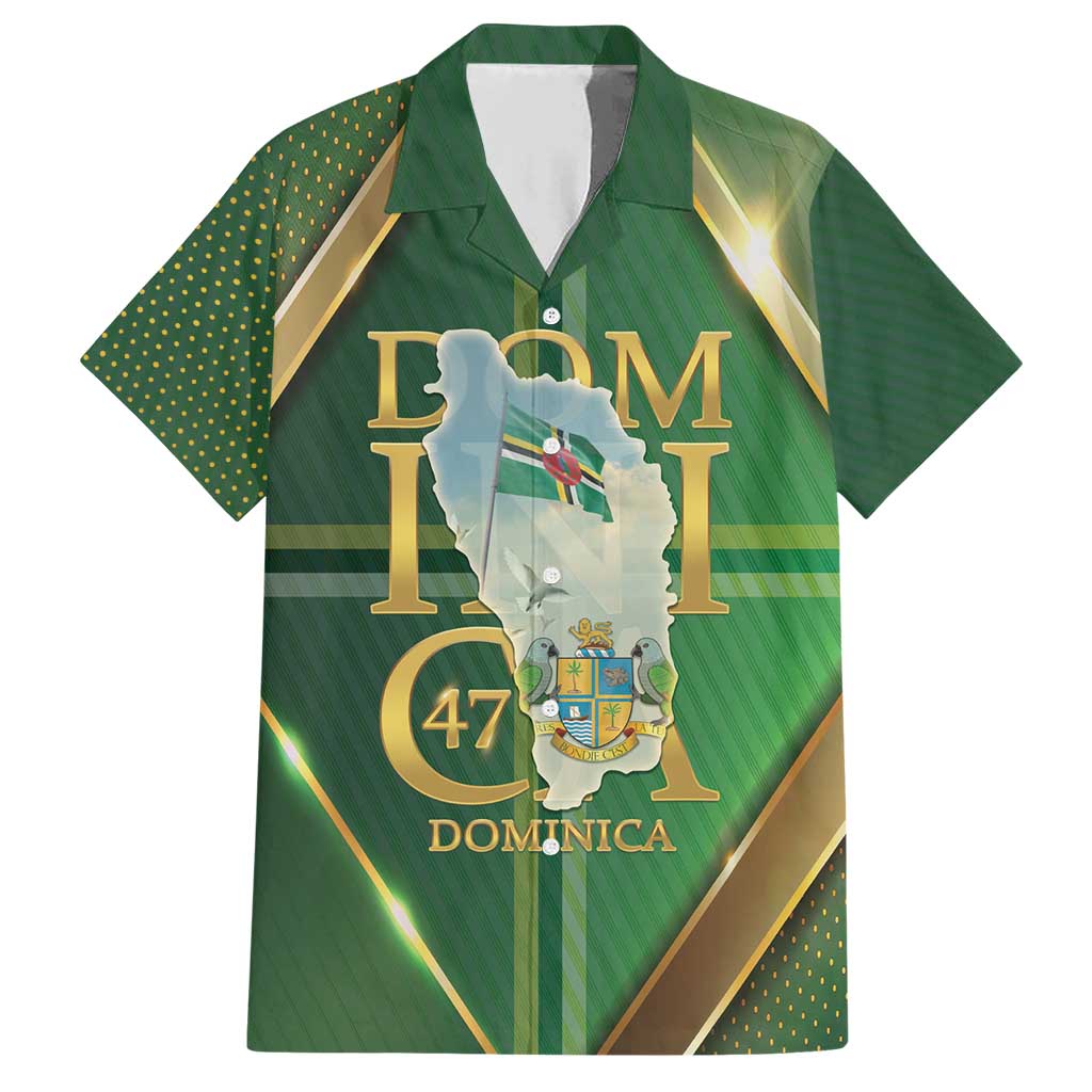 Dominica Independence Day Family Matching Short Sleeve Bodycon Dress and Hawaiian Shirt 47 Years Of Freedom - Wonder Print Shop
