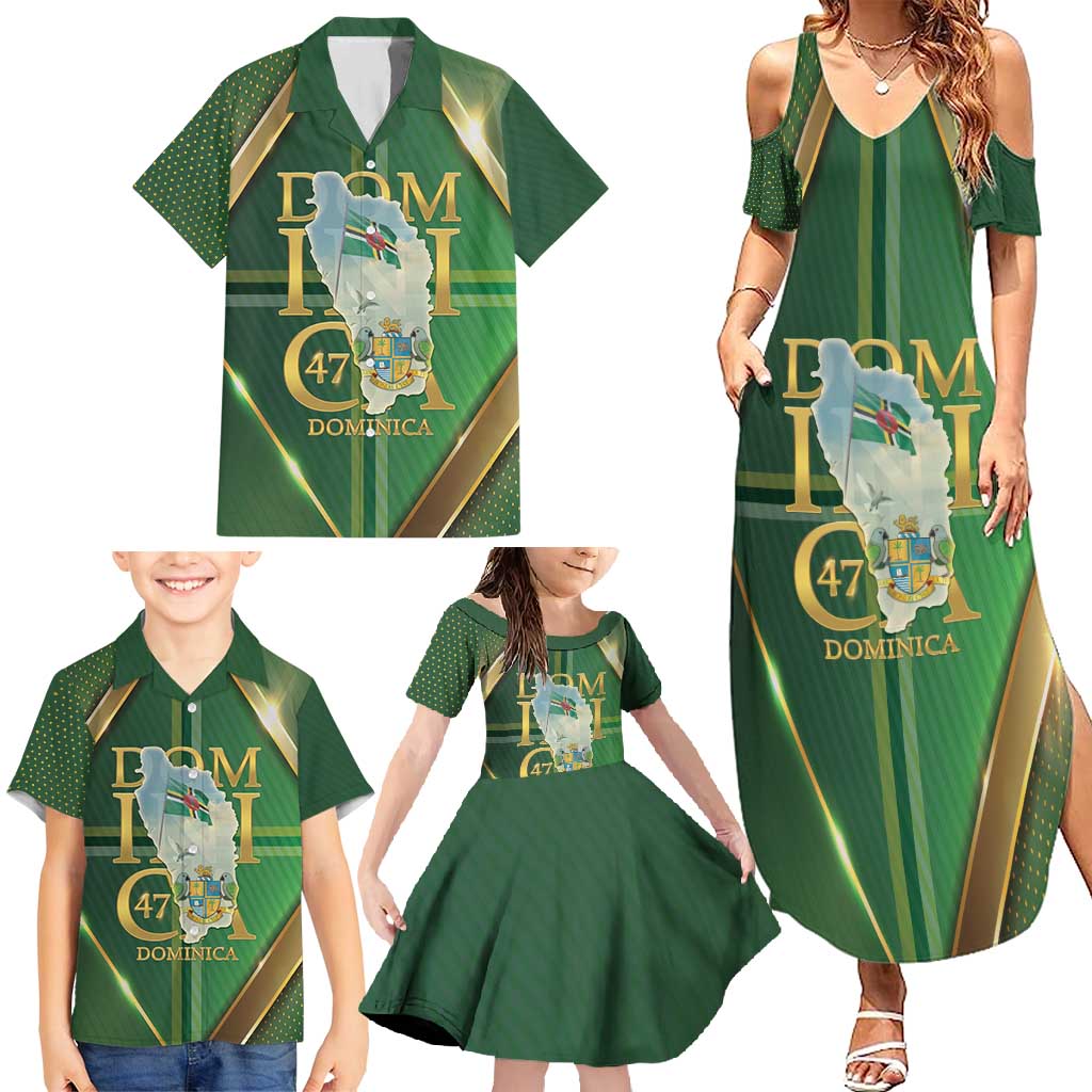 Dominica Independence Day Family Matching Summer Maxi Dress and Hawaiian Shirt 47 Years Of Freedom - Wonder Print Shop